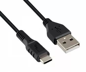 Cavo di ricarica da USB tipo C ad A, spina USB tipo C ad A, 5V, 3A, OD: 3,5 mm, nero, sacchetto DINIC, 1,5 m